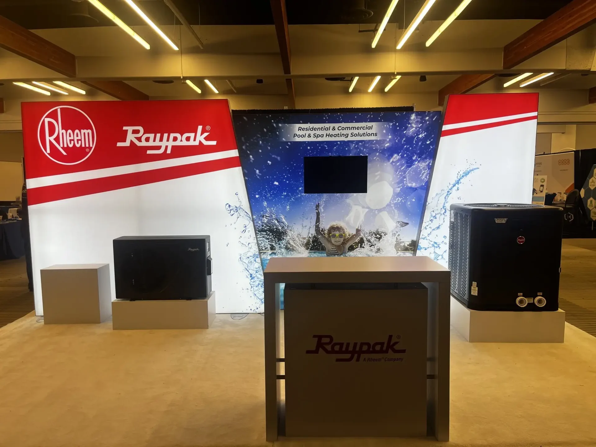 Raypak corporate showroom branded environment by Xibeo